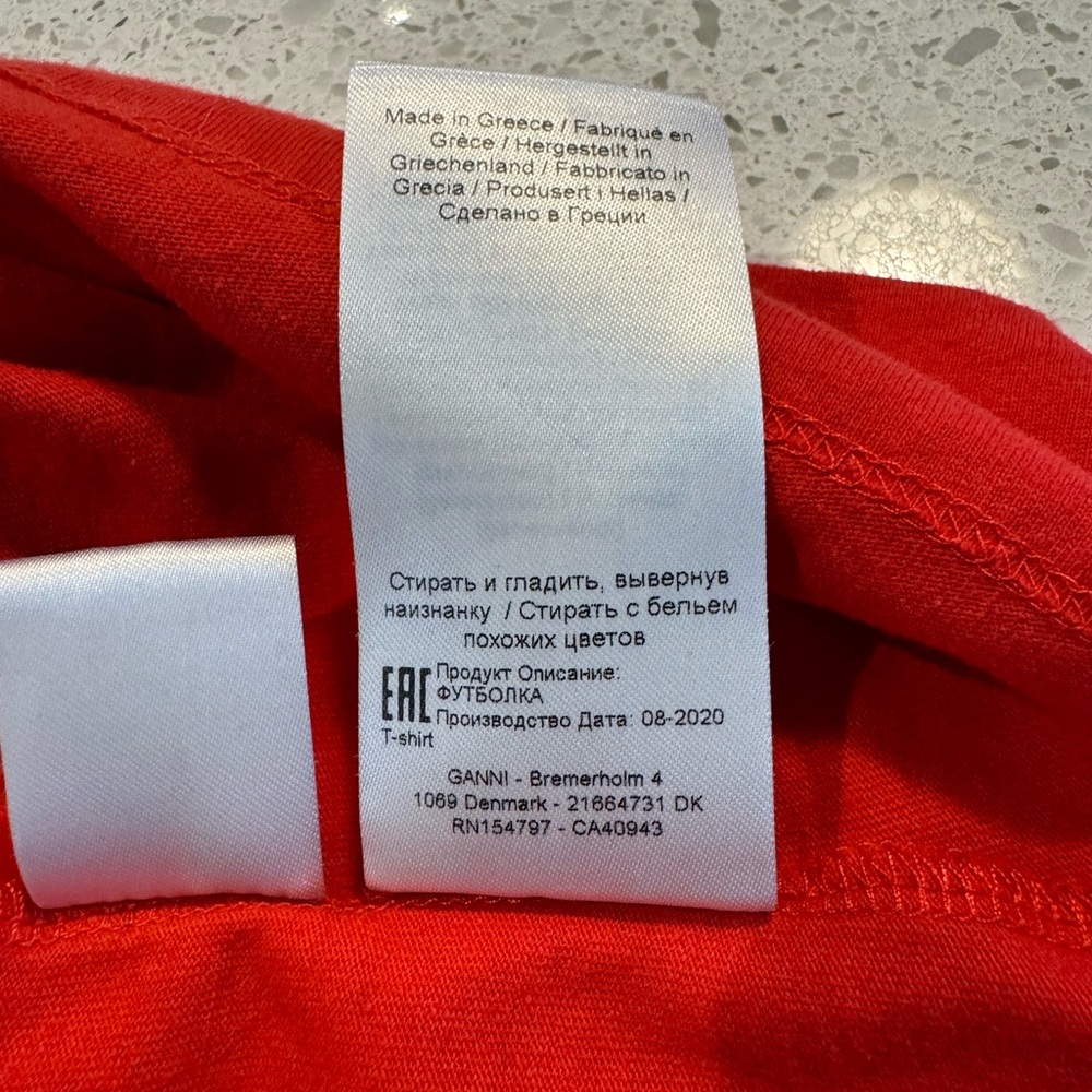 Ganni Red Short Sleeve Tee - Picture 11 of 11
